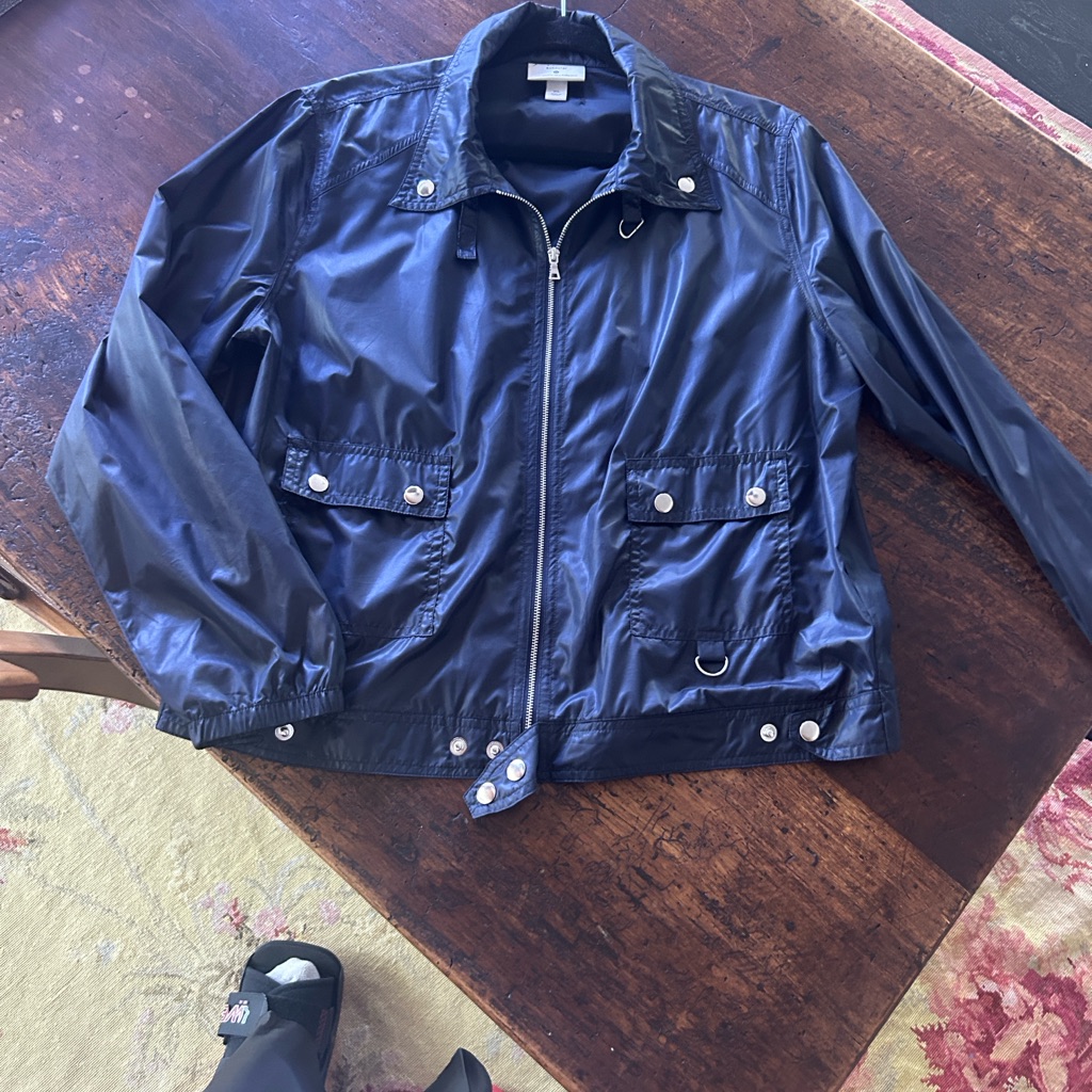 Proenza Schouler Navy Windbreaker With Silver Accents